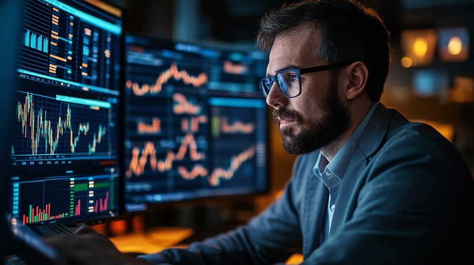 Trading facile online con analisi di grafici finanziari