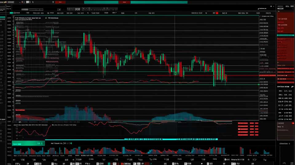 Dati di mercato in diretta con grafici di borsa zoomati