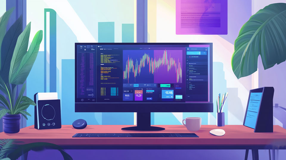 Computer screen showing trading tools