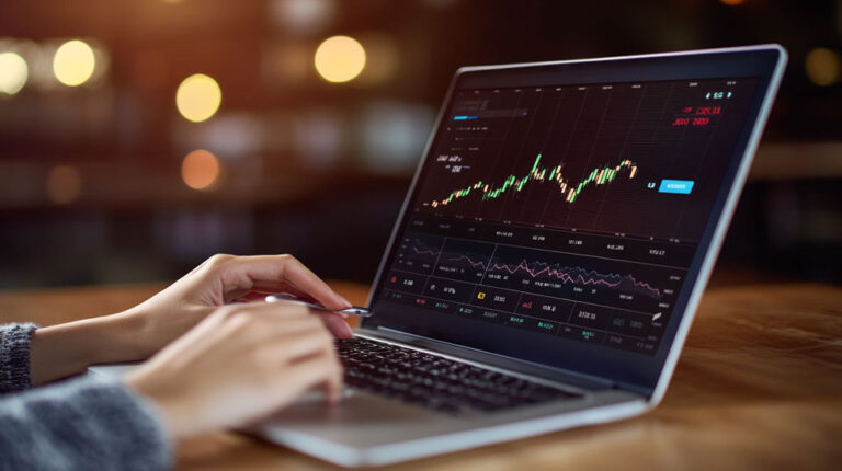 Trading security interface on laptop